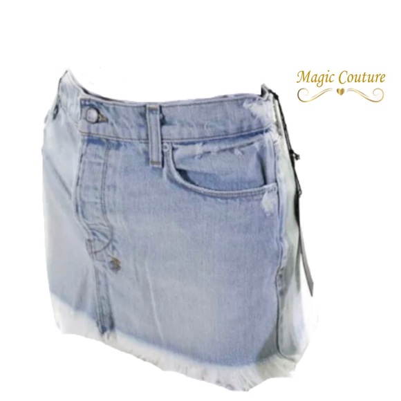 ❌SOLD❌NWT Ksubi Button Fly Frayed Hem Light Blue Denim Mini Skirt💙💙💙 - Picture 3 of 14